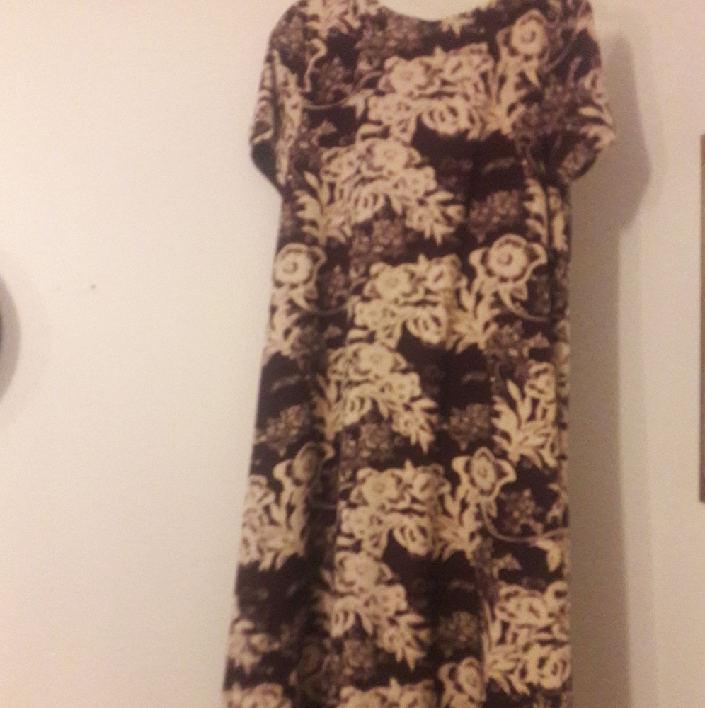 Brown and creamed colored dress